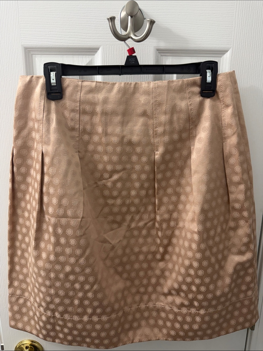 Elevenses Anthropologie Dot Jacquard Pleated A-Line Skirt